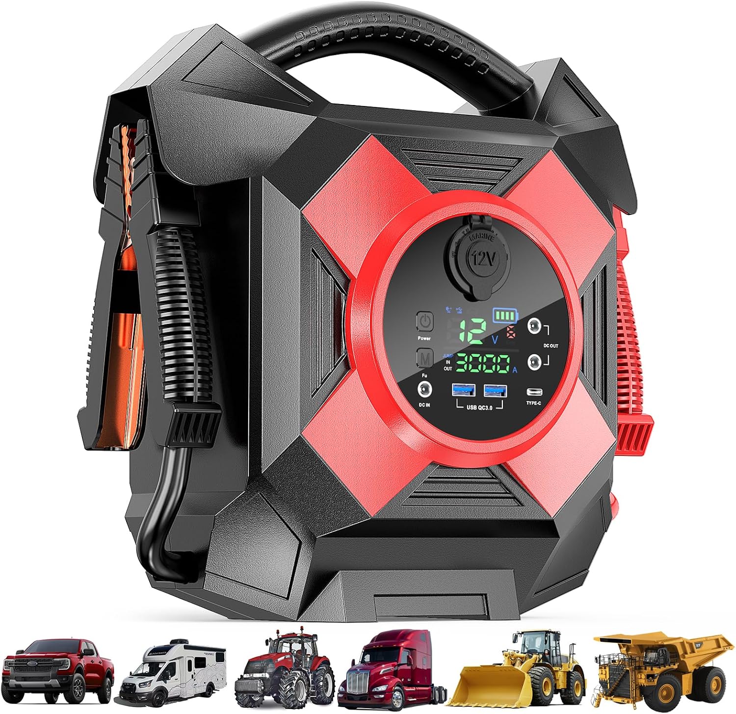 WNDFLV Heavy Duty Jump Starter 3000A